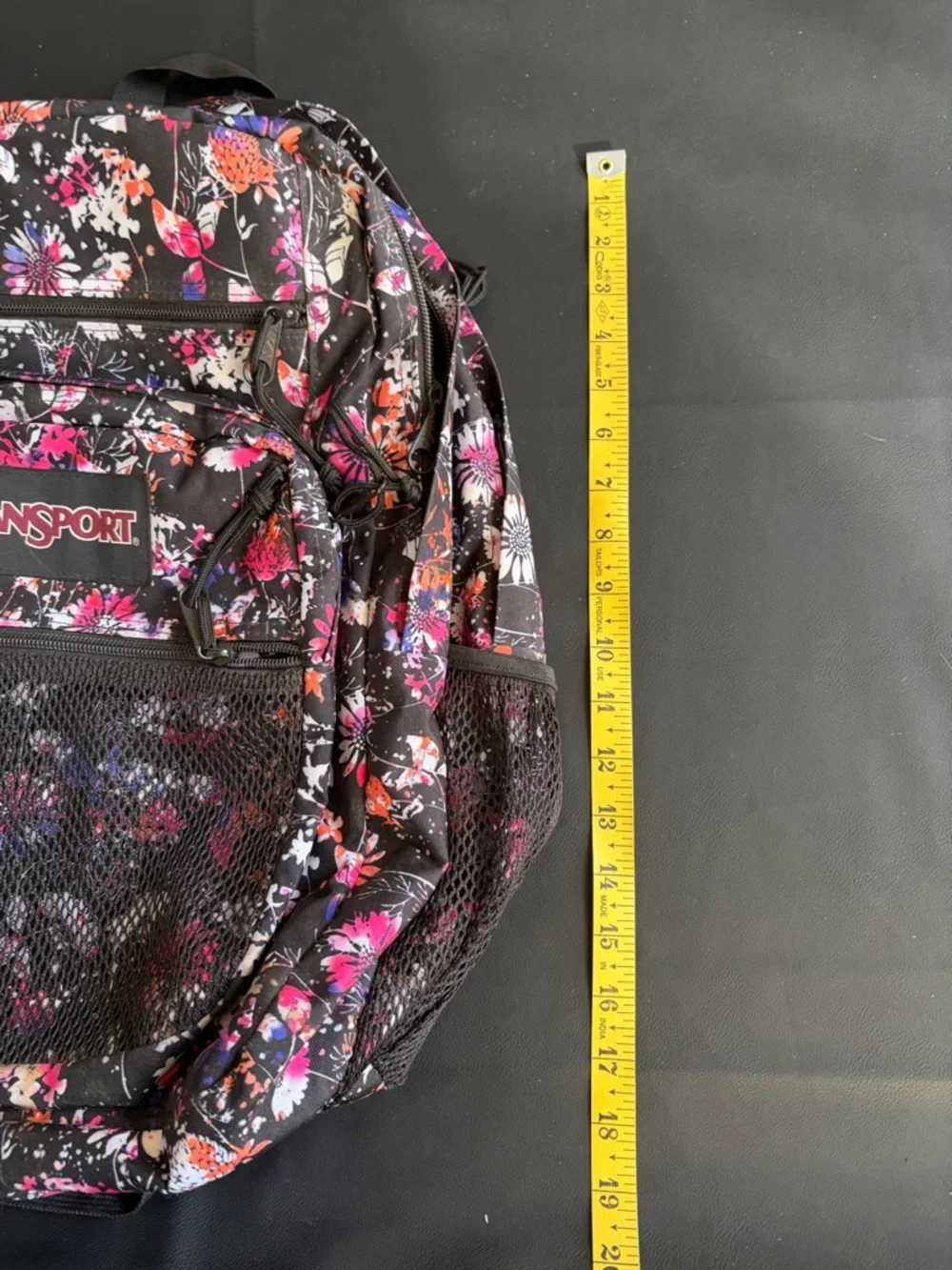 JanSport Black Floral Backpack Multicolor School Travel Book